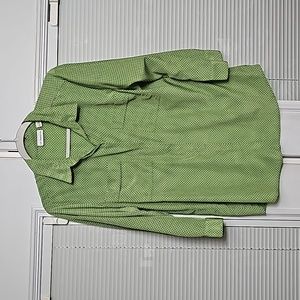 Large button blouse green with black dots
